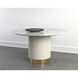 Paloma 54 X 30.25 inch White Marble Dining Table